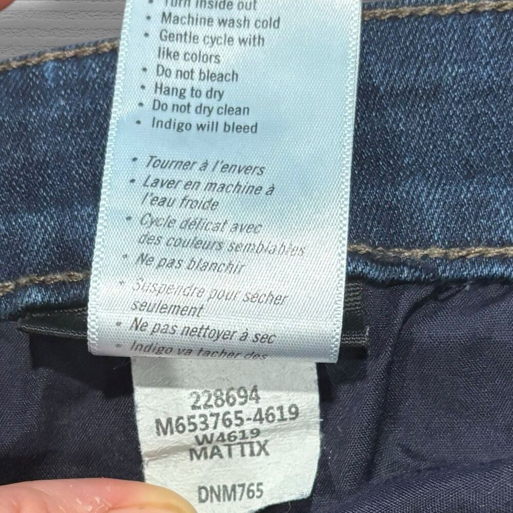 Paige Jeans Mens 33x34 Blue Dark Wash Lennox Slim Fit Straight Preppy Stretch - Picture 6 of 7